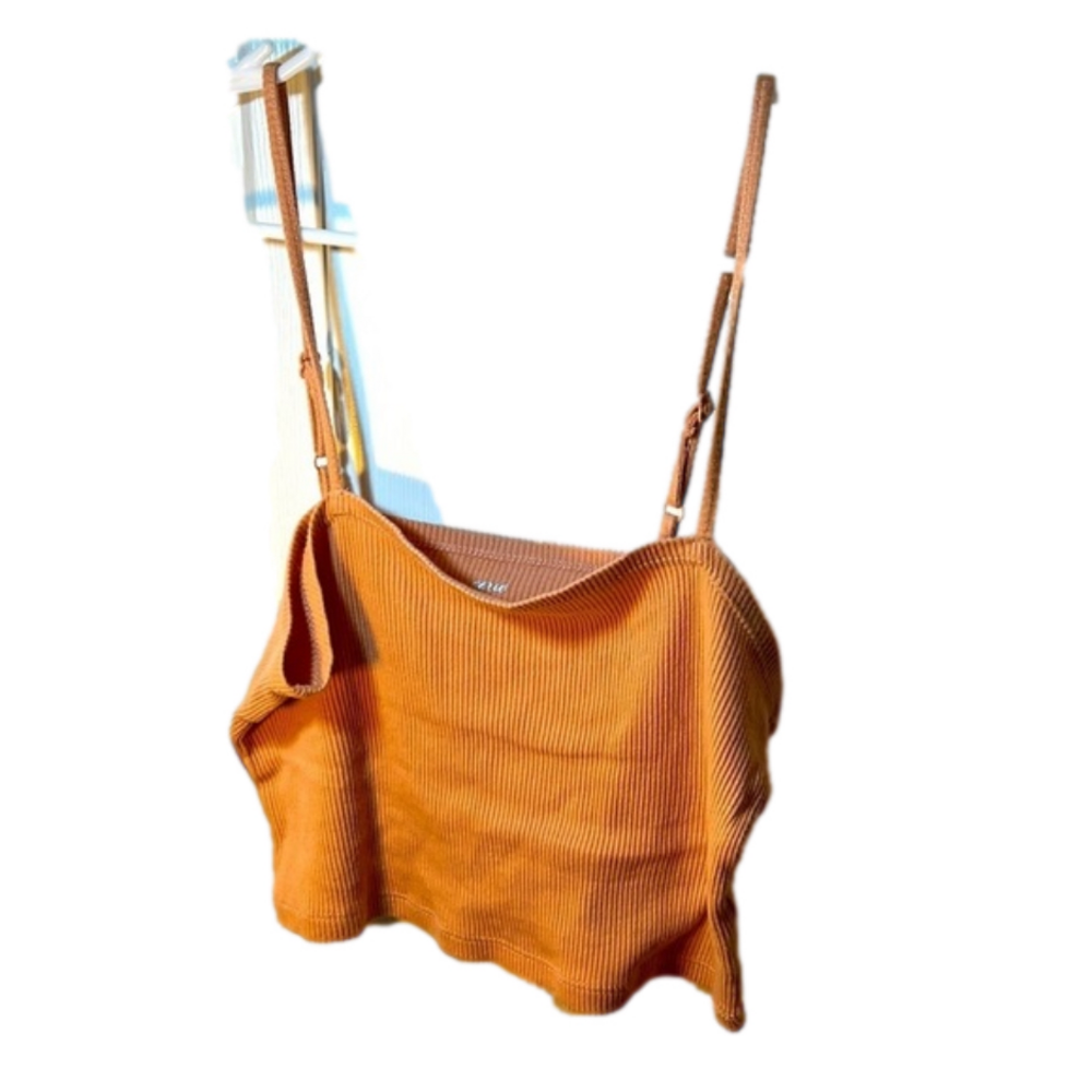 Aerie Orange Crop Top Small - Picture 2 of 4